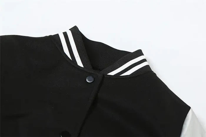 Metallic Cropped Varsity Jacket Rieworkes