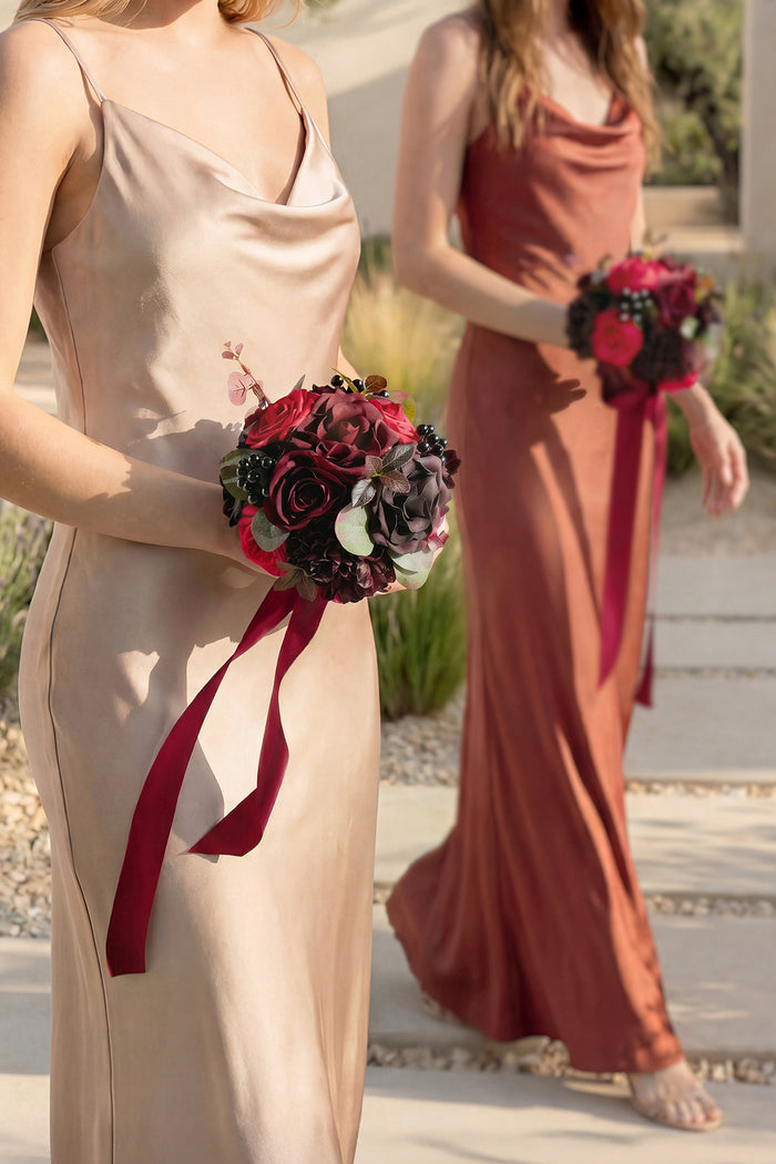 Mini Bouquet Combo in Burgundy & Black Baccara