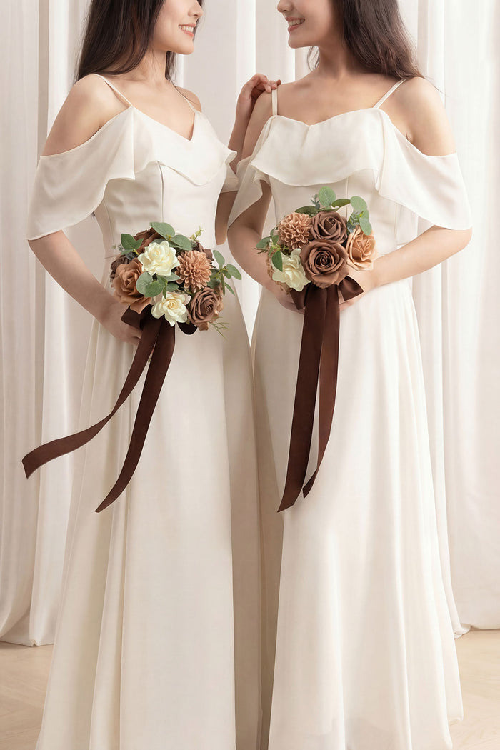 Mini Bouquet Combo in Earth Brown & Sand Beige