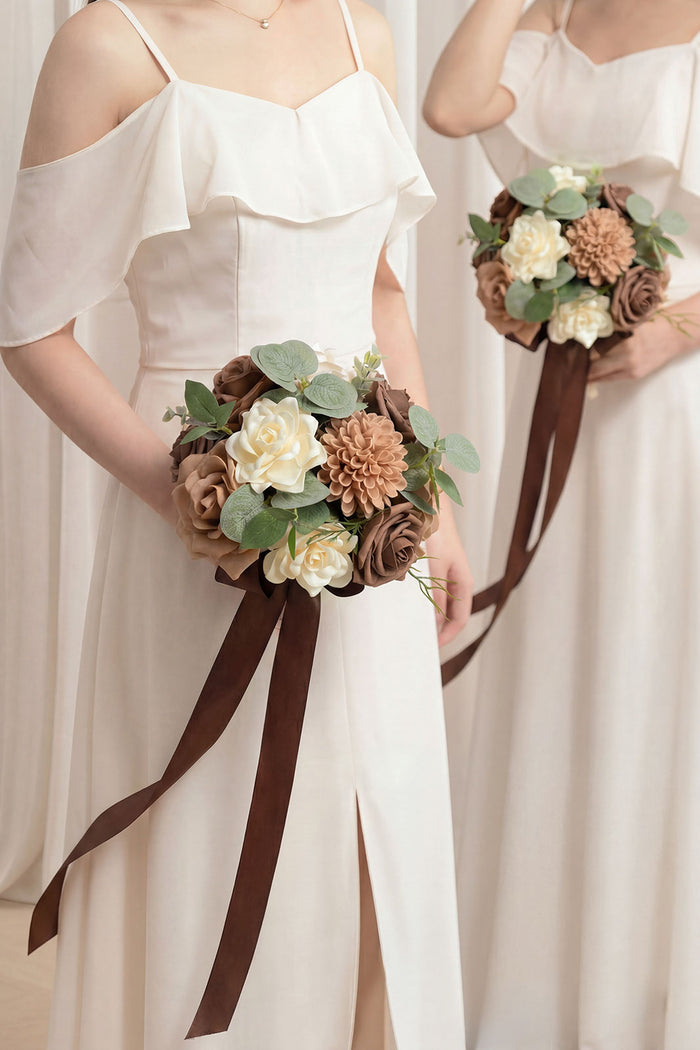 Mini Bouquet Combo in Earth Brown & Sand Beige
