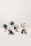 Mini Ready-to-Use Flower Centerpieces Set in Dusty Rose & Navy