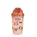 Nuby - Flip It Tritan Cup with Thin Silicone Straw and PE Straw-Orange