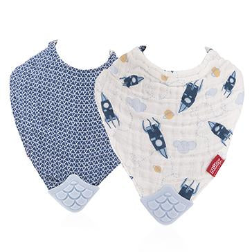 Nuby - Reversible 100% Natural Cotton Muslin 2 Piece Teething Bib