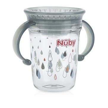 Nuby - Wonder Cup 240ml Twin Handle Tritan Printed-Grey