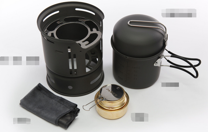 Outdoor Windproof Alcohol Stove with Camping Pot Set Mimarta