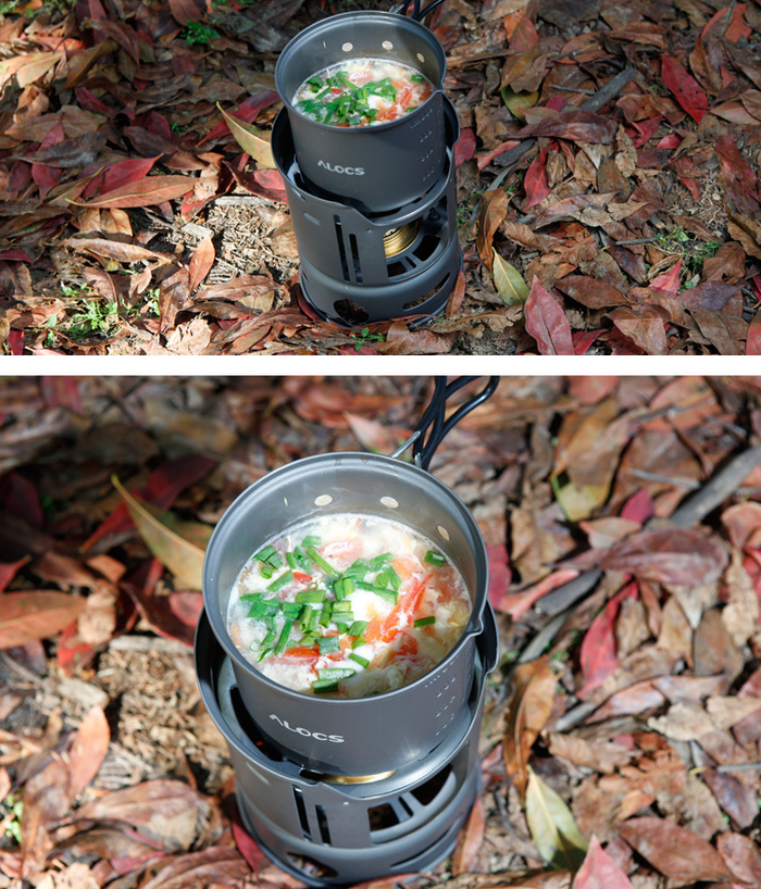 Outdoor Windproof Alcohol Stove with Camping Pot Set Mimarta