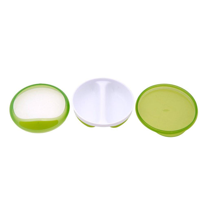 OXO TOT - Divided Feeding Dish with Removable Ring and Storage Lid - Green