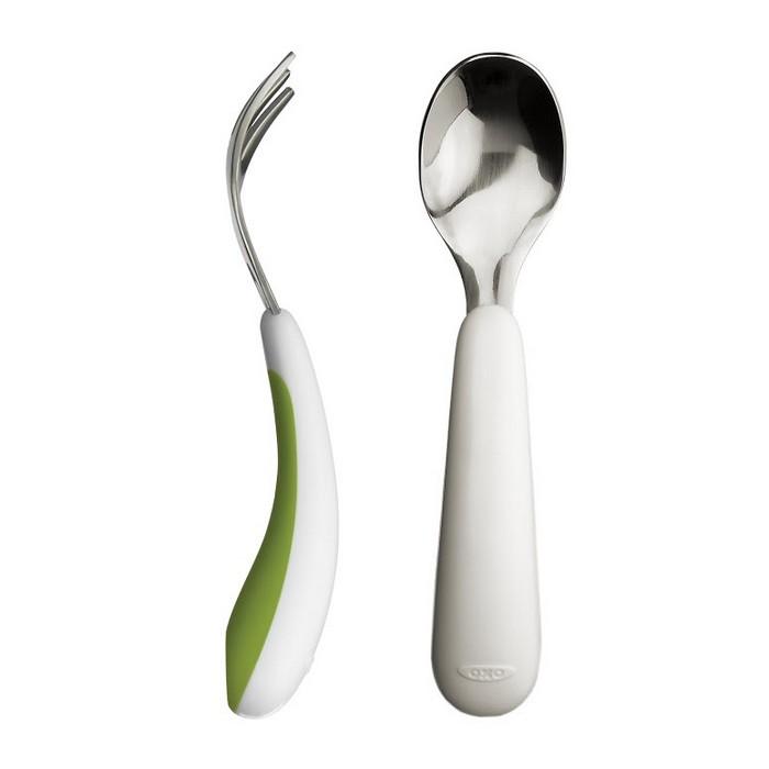 OXO TOT - Fork And Spoon Set - Green