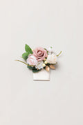 Pocket Square Boutonniere for Groom in Cream & Blush