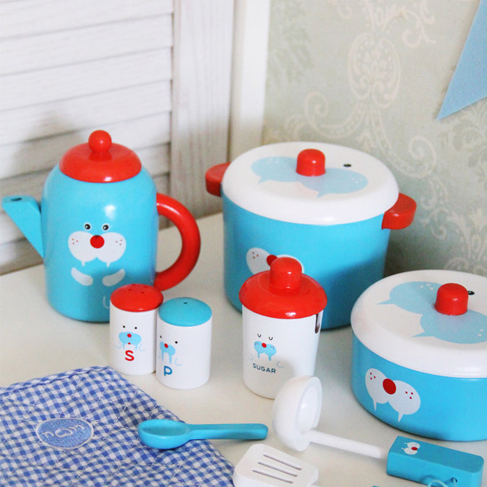 Realistic Wooden Toy Cookware Set for Kids Mimarta