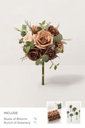 DIY Bridesmaid Bouquet Kit (Set of 4) - Sand Beige & Nude with Sage Greenery