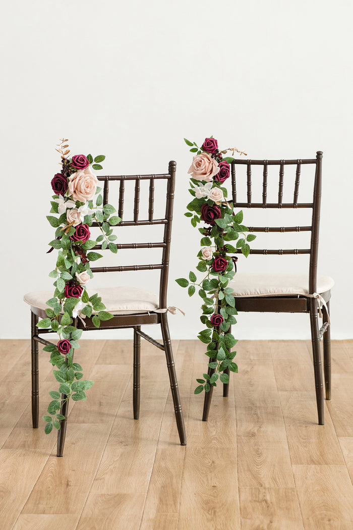 Wedding Hanging Chair Back Decoration in Romantic Marsala - Image 2
