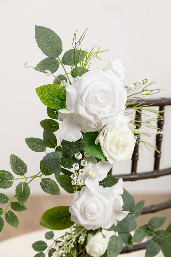 Wedding Hanging Chair Back Decoration in White & Sage - Image 3