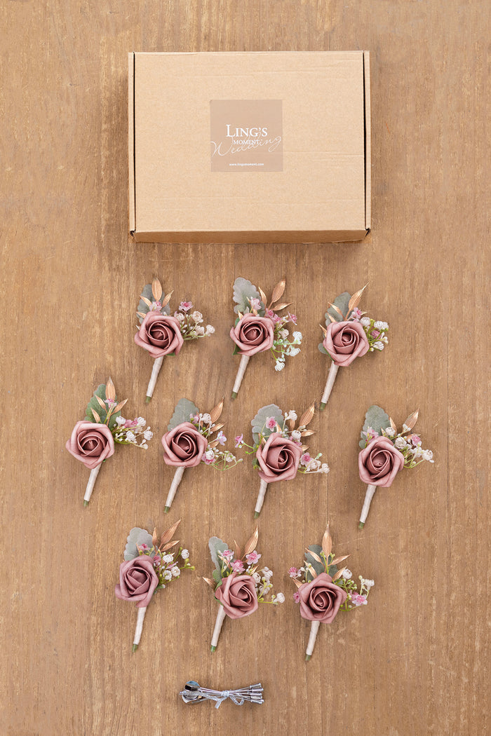 Boutonnieres for Guests in Dusty Rose & Cream - Image 7