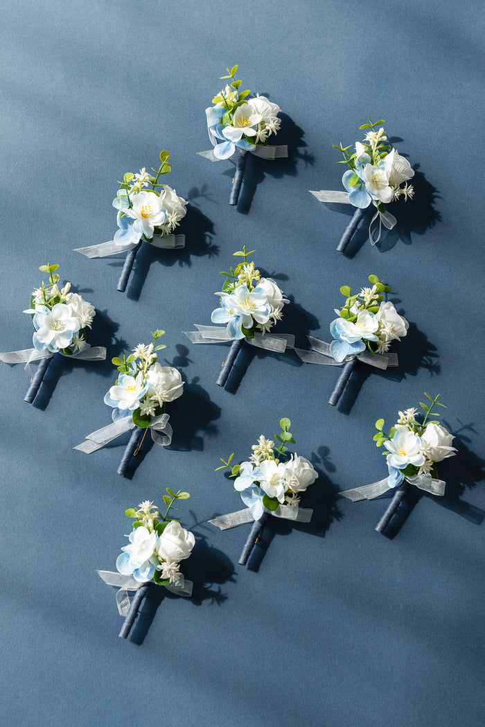 Boutonnieres for Guests in Dutch Blue & Navy Blue - Image 4