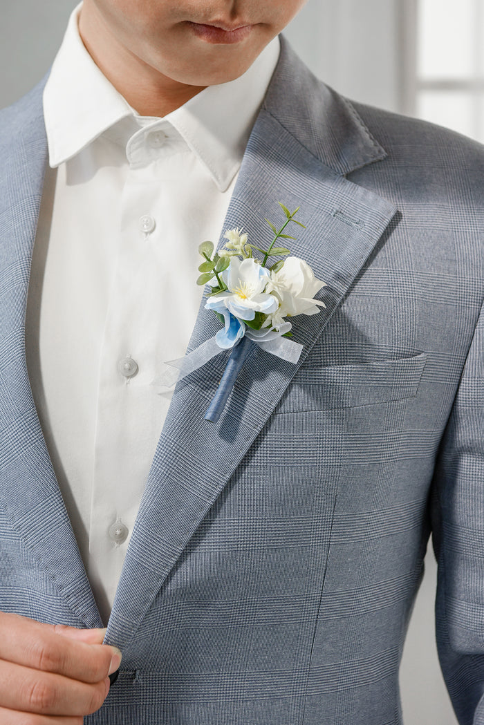 Boutonnieres for Guests in Dutch Blue & Navy Blue - Image 2