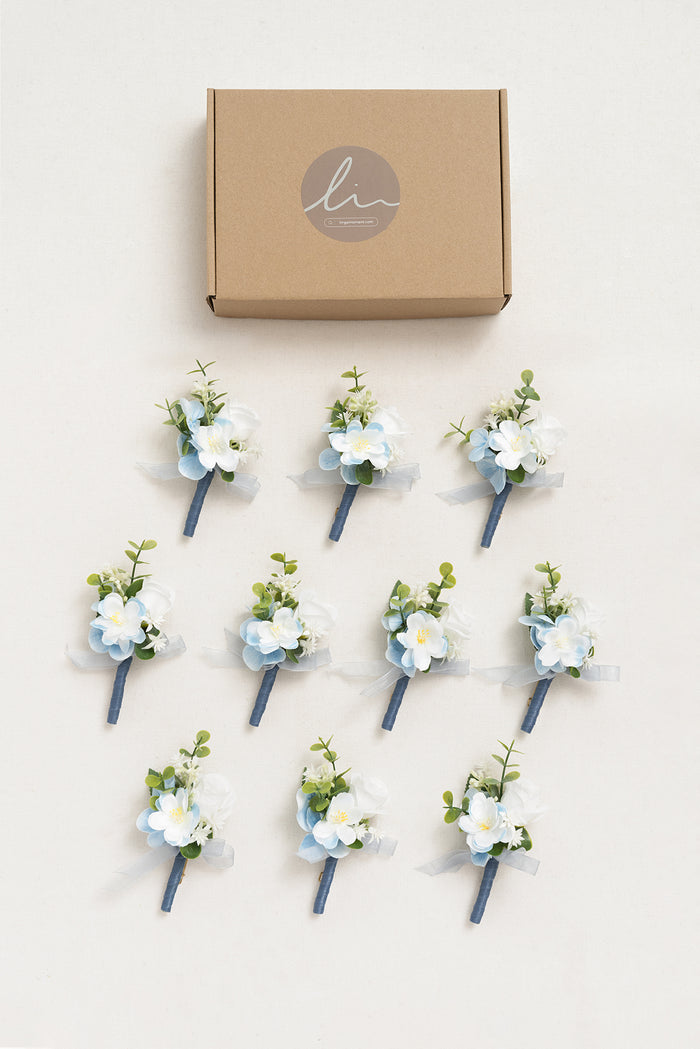 Boutonnieres for Guests in Dutch Blue & Navy Blue - Image 6