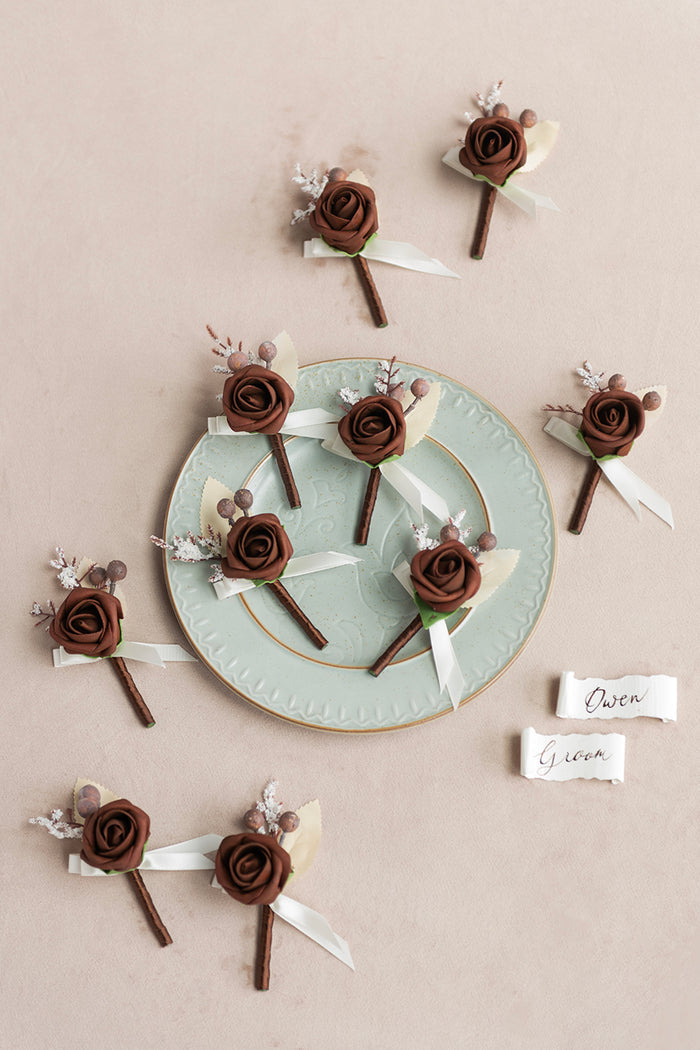 Flash Sale | Boutonnieres for Guests in White & Beige | Clearance?Clearance
