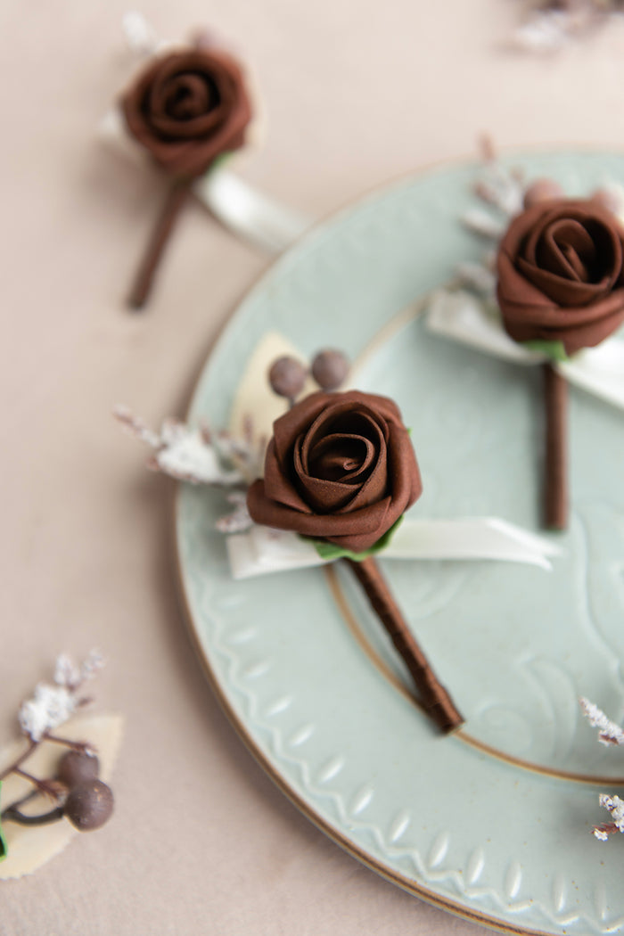 Flash Sale | Boutonnieres for Guests in White & Beige | Clearance?Clearance - Image 4