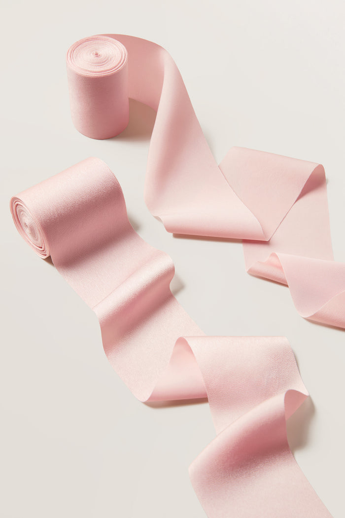 Matte Satin Ribbons 2.4' W � 6.5 Yards (Set of 2) in Blush