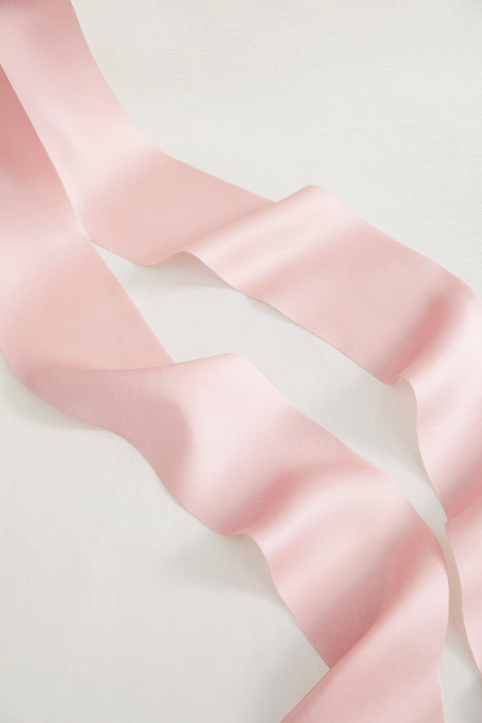Matte Satin Ribbons 2.4' W � 6.5 Yards (Set of 2) in Blush - Image 3