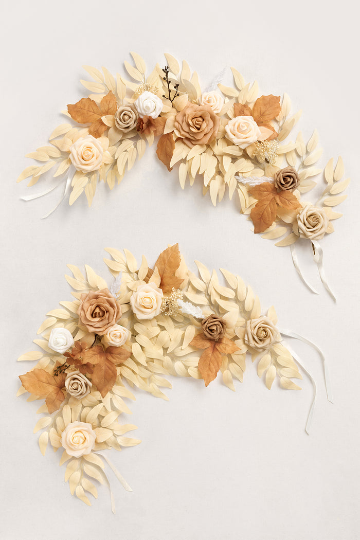 2ft Flower Garlands in Tawny Beige & Sand Beige - Image 4