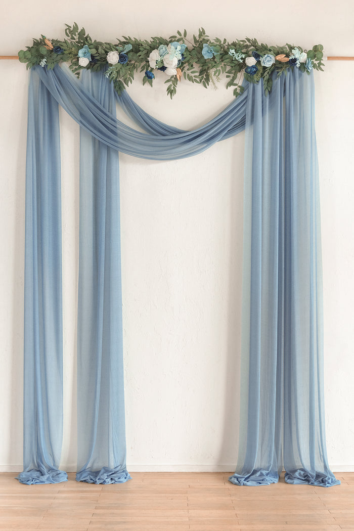 Wedding Arch Drapes in Dusty Blue & Navy - Image 2