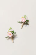 Boutonnieres in Blush & Cream - Image 8