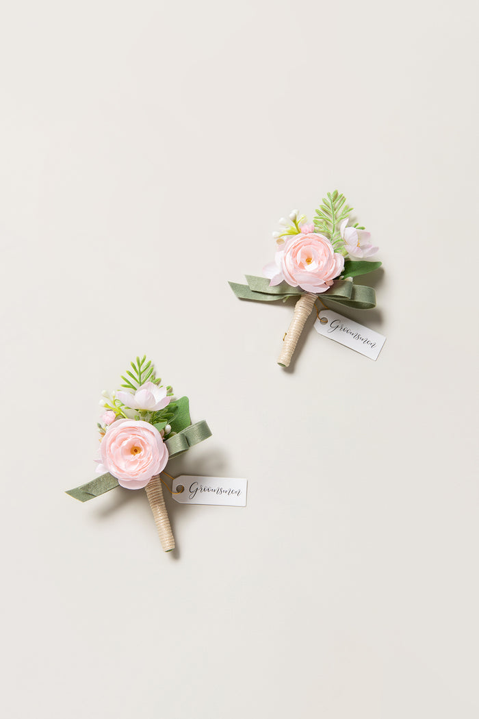 Boutonnieres in Blush & Cream - Image 8