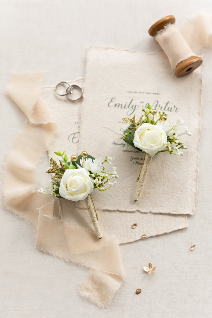 Boutonnieres in Ivory (Set of 2) - Image 5