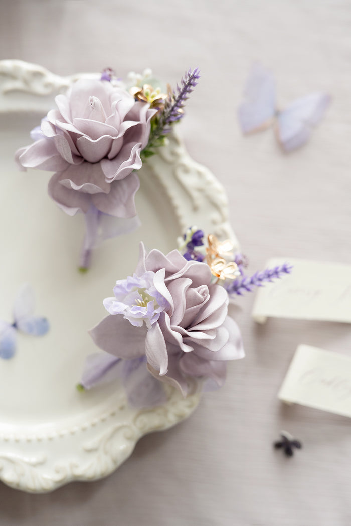 Boutonnieres in Lilac & Gold - Image 2
