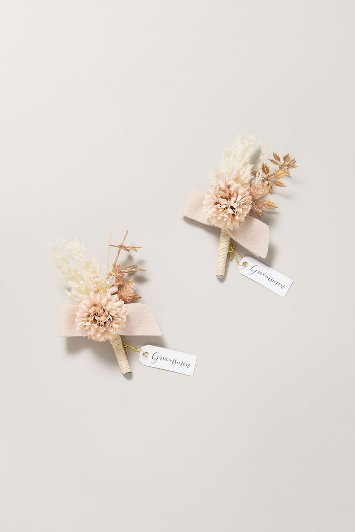 Flash Sale | Boutonnieres in White & Beige