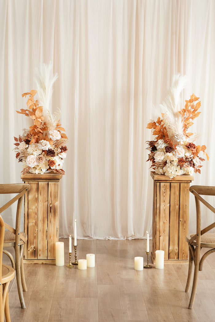 Altar Decor Free-Standing Flowers in Rust & Sepia - Image 2