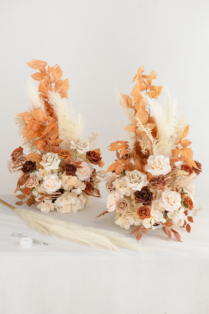 Altar Decor Free-Standing Flowers in Rust & Sepia - Image 4