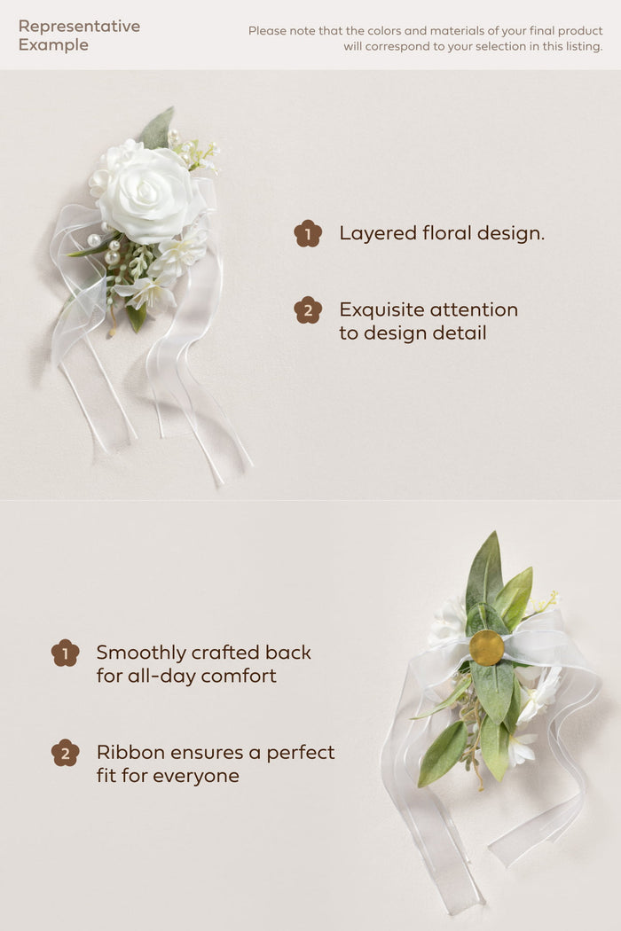 Wrist Corsages in Blush & Cream - Image 3