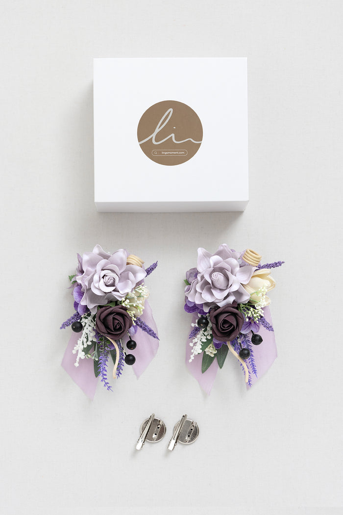 Wrist and Shoulder Corsages in French Lavender & Plum - Image 7
