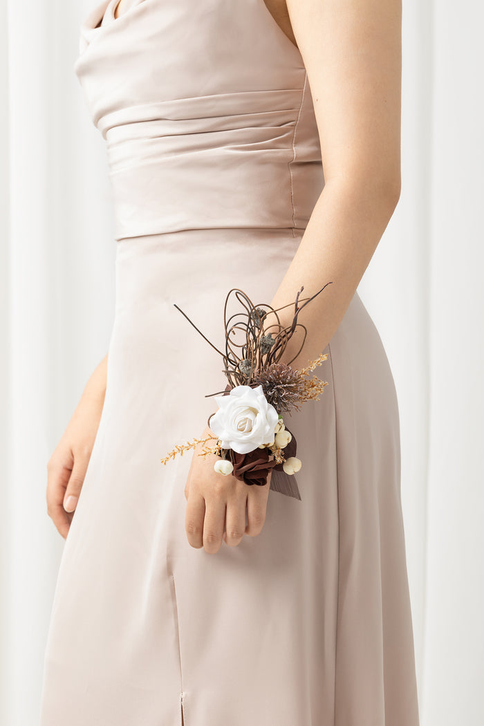 Wrist and Shoulder Corsages in Beige Raw Serenity - Image 4