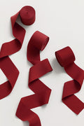 Set of 3 | 18 ft Matte Satin Ribbons in Carmine丨Clearance