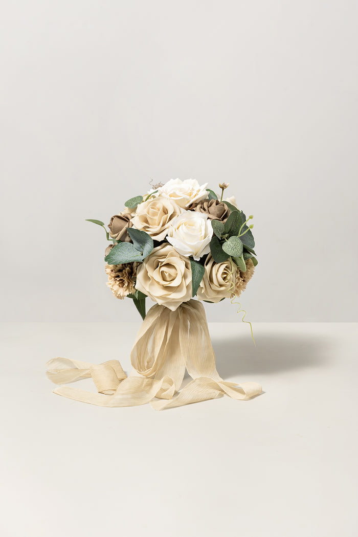 Bridesmaid Bouquet in White & Beige