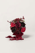Set of 4 | 7" Bridesmaid Bouquets in Burgundy & Black Baccara