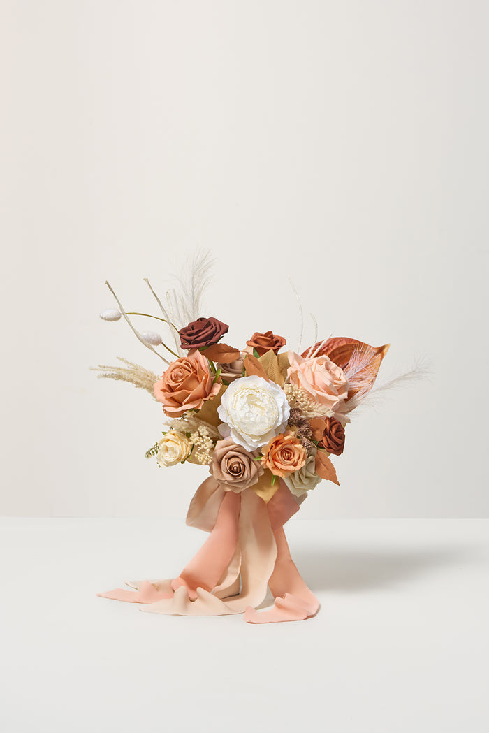 Set of 4 | 7" Bridesmaid Bouquets in Rust & Sepia