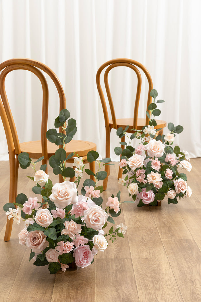 Set of 4 | Small Free-Standing Flowers in Blush & Cream