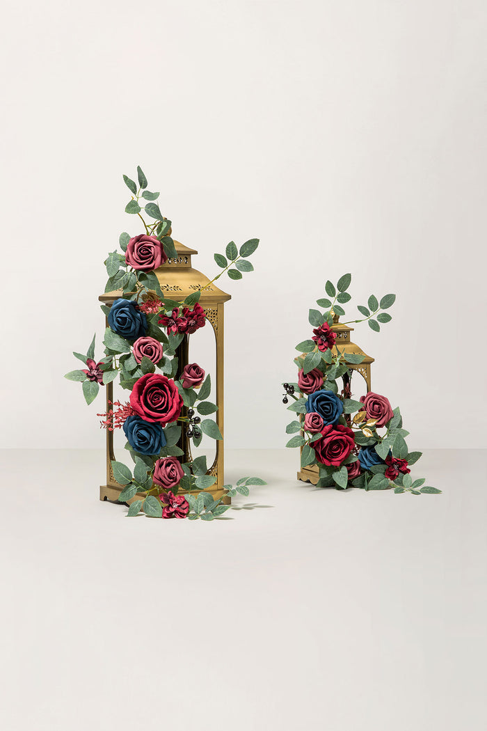1.8ft Flower Garlands in Burgundy & Navy