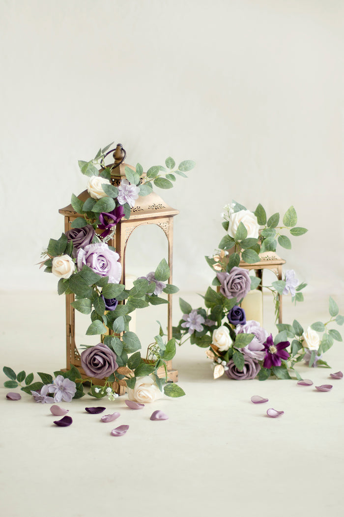 1.8 Flower Garlands in Lilac & Gold - Image 3