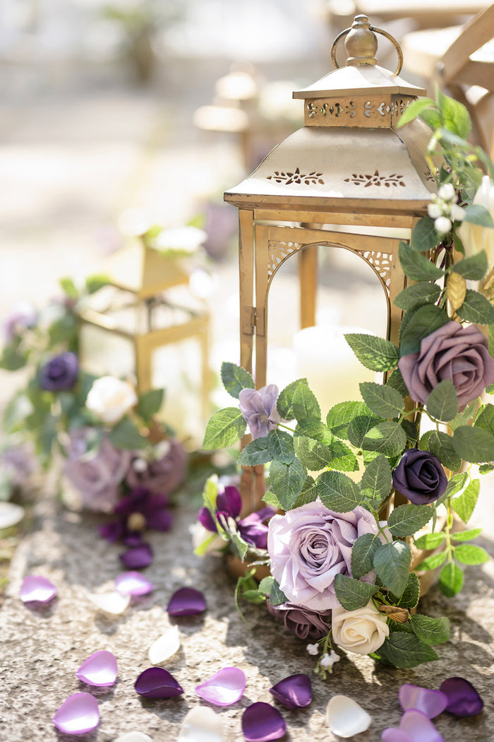 1.8 Flower Garlands in Lilac & Gold - Image 2