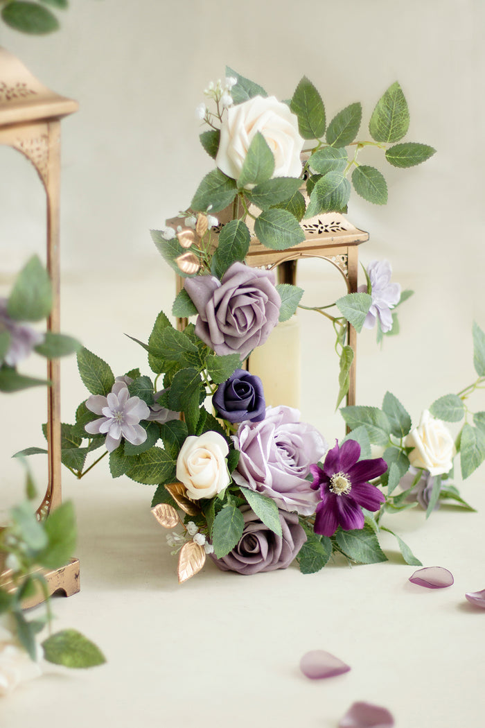 1.8 Flower Garlands in Lilac & Gold - Image 4