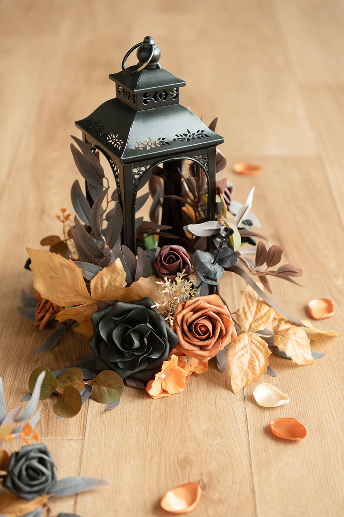 2ft Flower Garlands in Black & Pumpkin Orange - Image 2