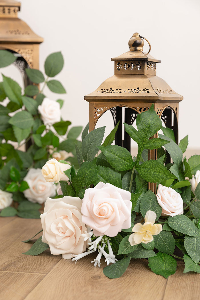 2ft Flower Garlands in Powder Pink & Cream - Image 3
