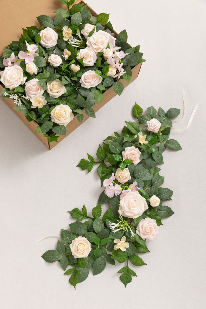 2ft Flower Garlands in Powder Pink & Cream - Image 4