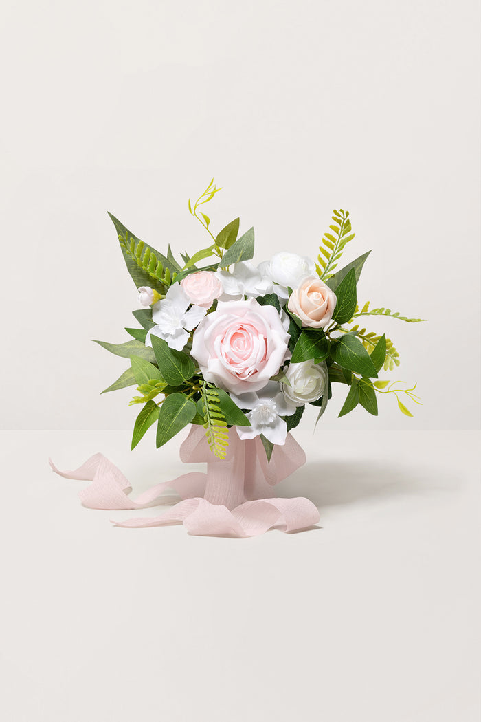 Set of 6 | 7" Bridesmaid Posy in Blush & White